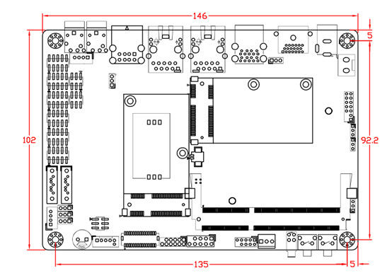 2LAN 6COM 8USB 3,5&quot; moederbord geldeerd In boord Intel J1900 CPU