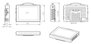12.1&quot; Industrieel beeldscherm zonder ventilator Aluminium legering Draagbare industriële computer