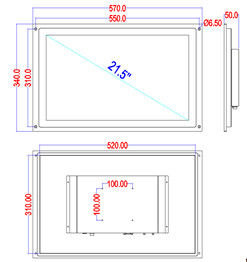 X215R-03 21,5'' voertuig LCD-scherm capacitieve touch hoge helderheid meerdere installatiemethoden